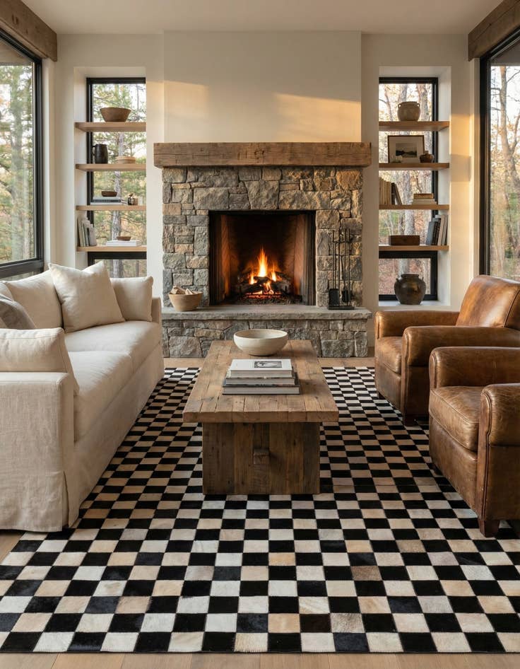 Detail image of  5' x 8' Cowhide Leather Rug