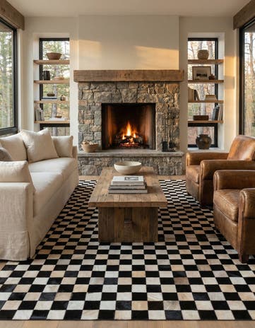 5' x 8' Cowhide Leather Rug