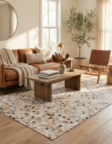 5' 2 x 7' 5 Cowhide Stocks Rug