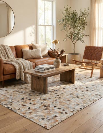 5' 2 x 7' 5 Cowhide Stocks Rug