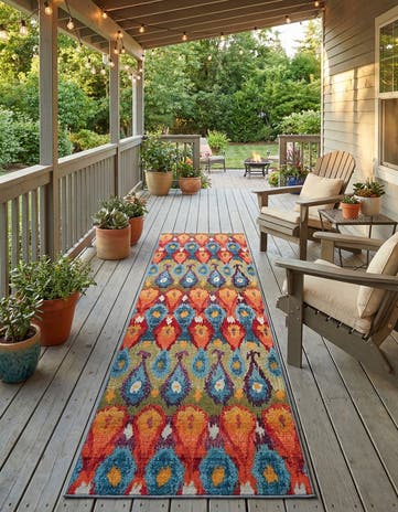 2' 7 x 12' Easy-Clean Modern Indoor / Outdoor Runner Rug