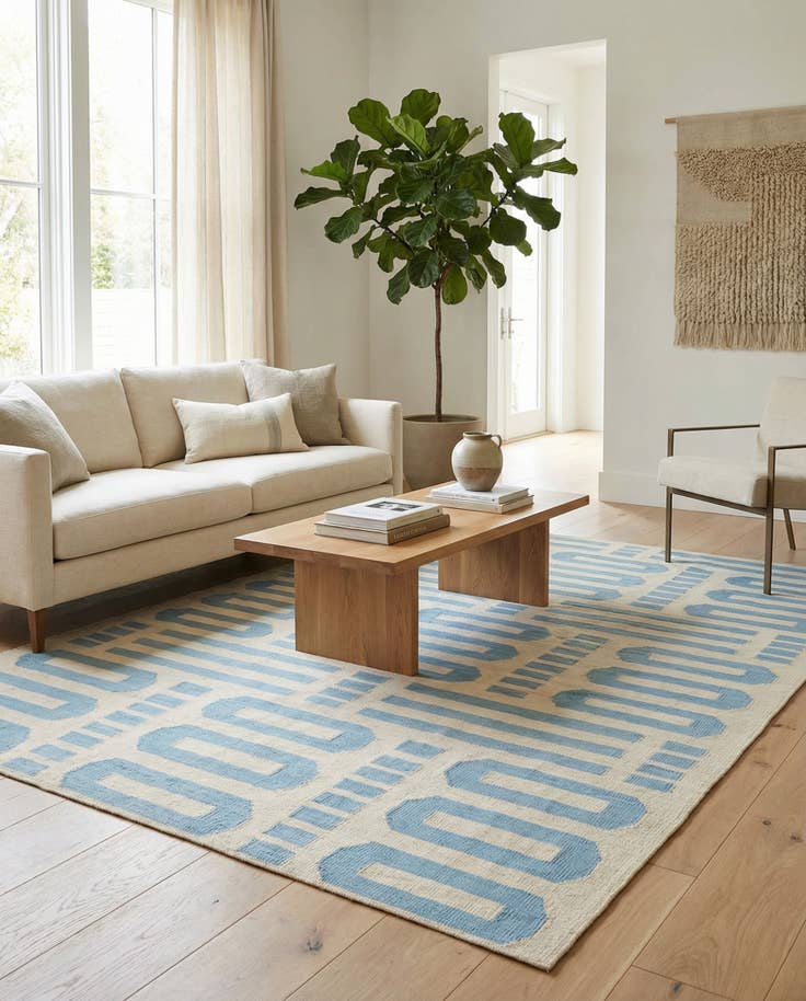 Detail image of 5' 7 x 7' 9 Hand Woven Kilim Modern Wool Rug