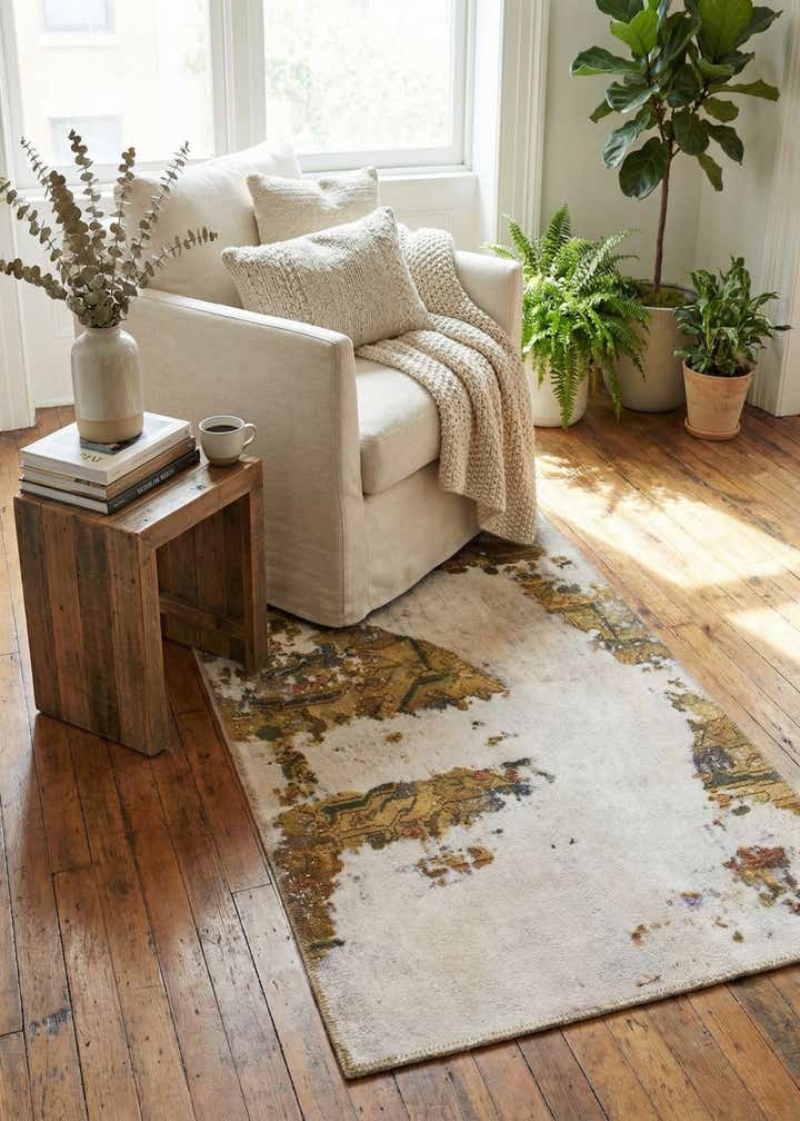 2' 6 x 4' 7 Hand Knotted Ultra Vintage Persian Wool Runner Rug
