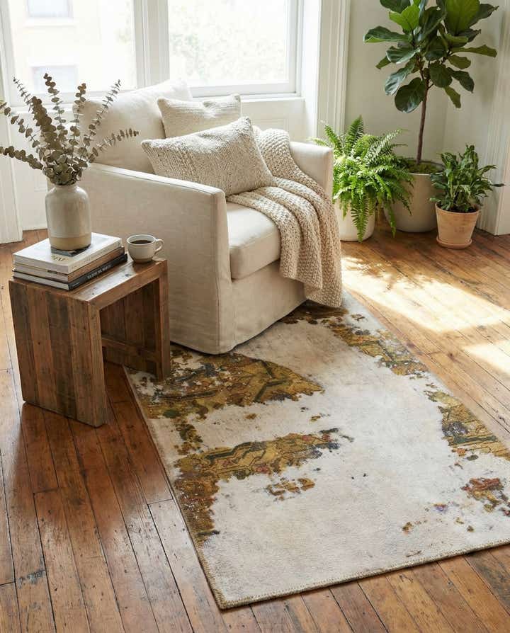 2' 6 x 4' 7 Hand Knotted Ultra Vintage Persian Wool Runner Rug