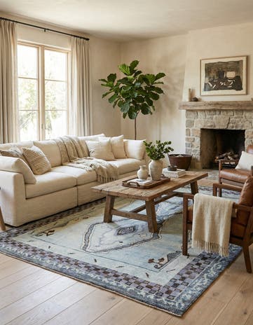 7' 6 x 10' 3 Hand Knotted Moroccan Wool Rug