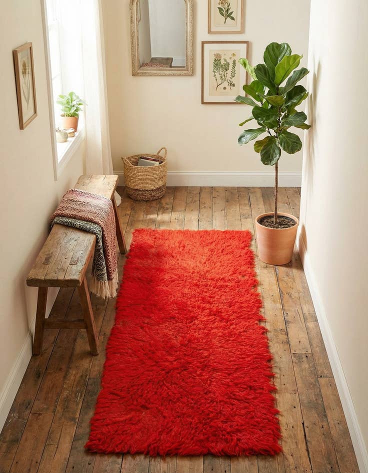 Detail image of  2' 5 x 6' 6  Hand Knotted Moroccan Wool Runner Rug