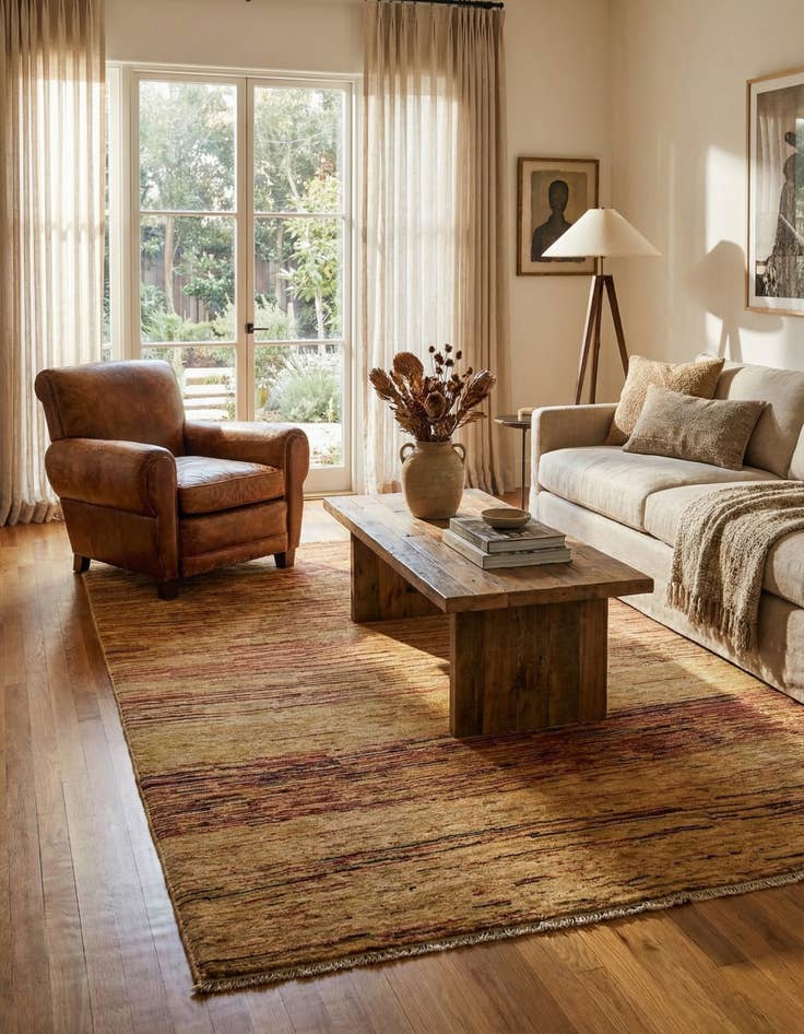 Detail image of 4' 10 x 6' 5  Hand Knotted Modern Ziegler Wool Rug