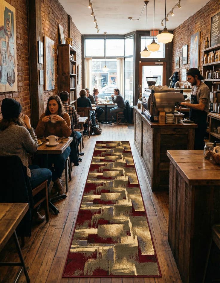 Detail image of 2' 2 x 10' Coffee Shop Runner Rug