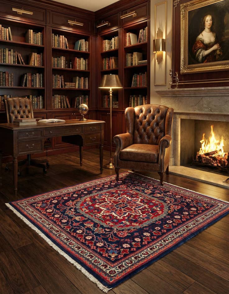 Detail image of 2' x 2' 2 Kashan Square Rug