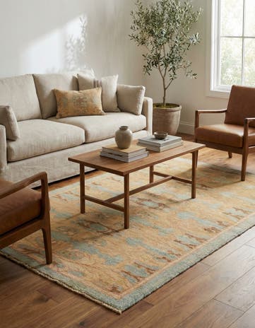 3' 7 x 6' 3 Hand Knotted Oushak Wool Rug