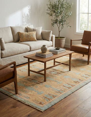 3' 7 x 6' 3 Hand Knotted Oushak Wool Rug