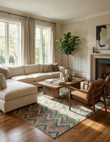 10' 4 x 12' 10 Hand Woven Kilim Modern Wool Rug