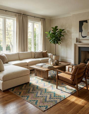 10' 4 x 12' 10 Hand Woven Kilim Modern Wool Rug
