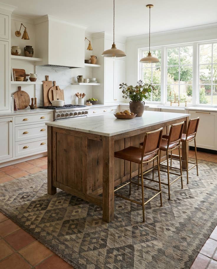 Detail image of 7' 1 x 9' 9 Hand Woven Kilim Maymana Wool Rug