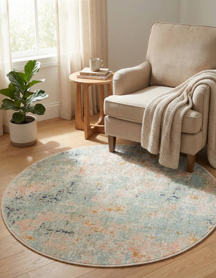 Detail image of 3' 3 x 3' 3 Lotus Round Rug