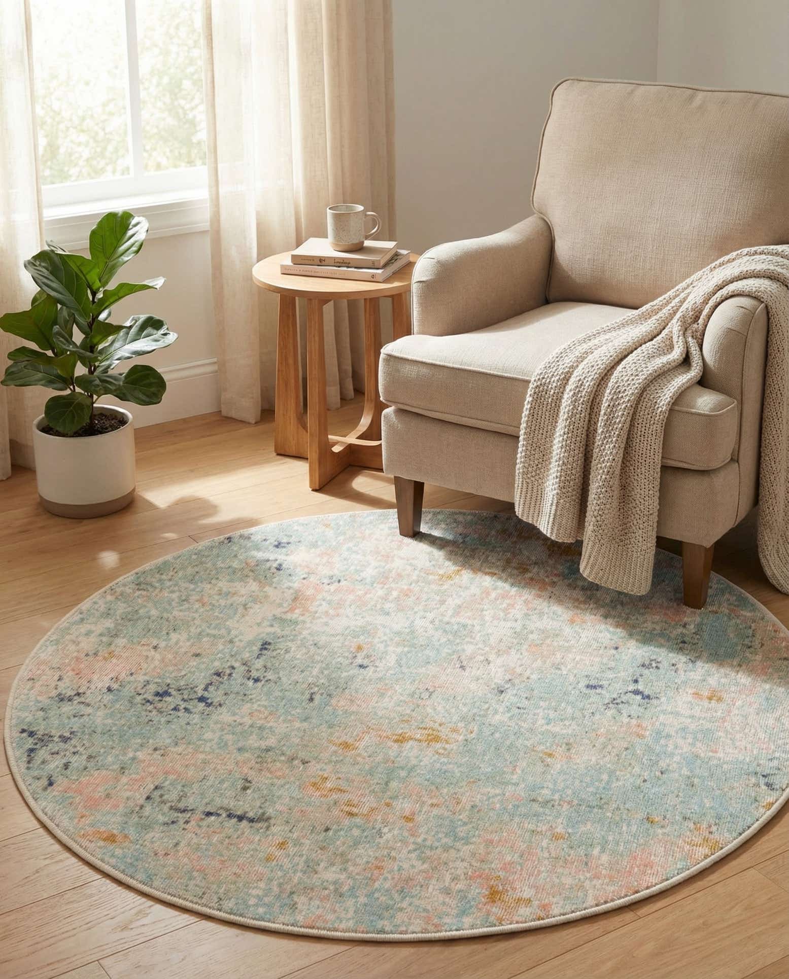 3' 3 x 3' 3 Lotus Round Rug