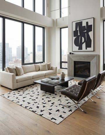 8' 1 x 9' 10 Cowhide Stocks Rug