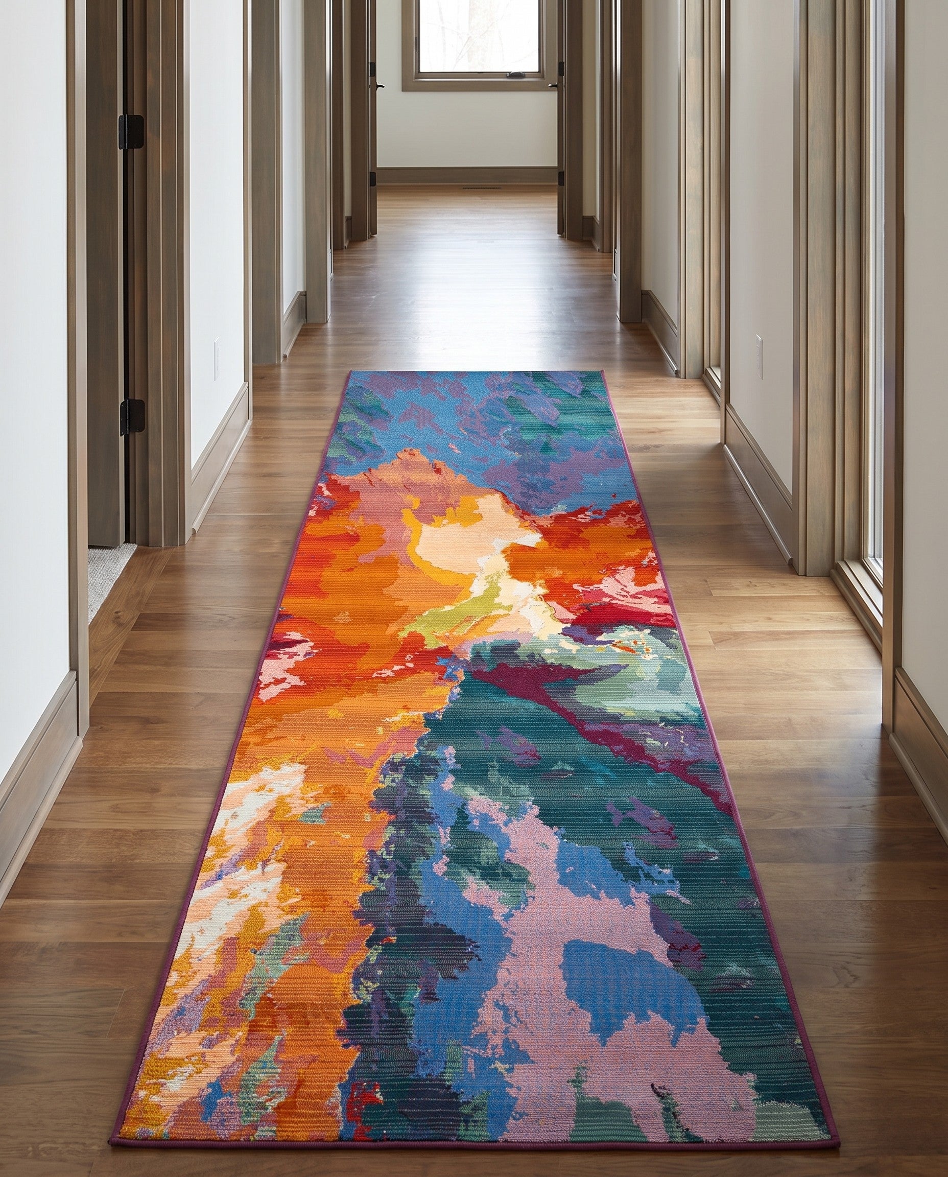 2' 7 x 12' Easy-Clean Modern Indoor / Outdoor Runner Rug