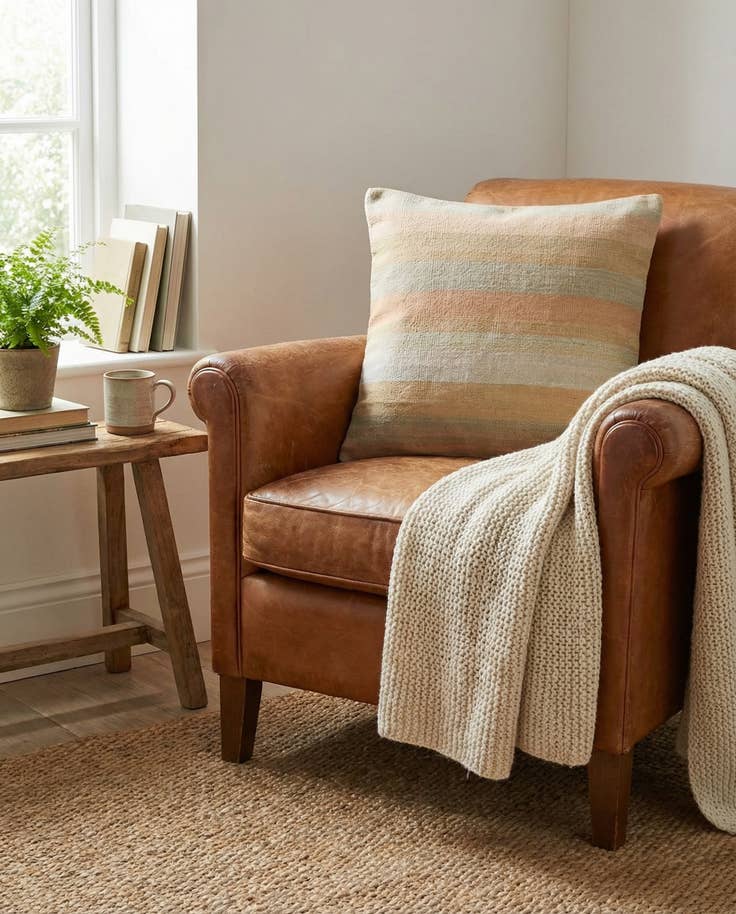 Detail image of 2' 5 x 2' 5 Hand Woven Pillow Wool Square Rug