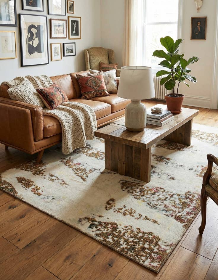 Detail image of 5' 4 x 7' 6  Hand Knotted Ultra Vintage Persian Wool Rug