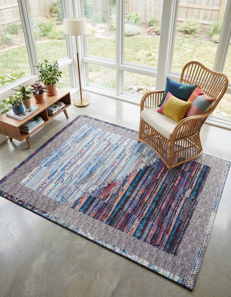Detail image of 7' 10 x 10' Easy-Clean Modern Indoor / Outdoor Rug