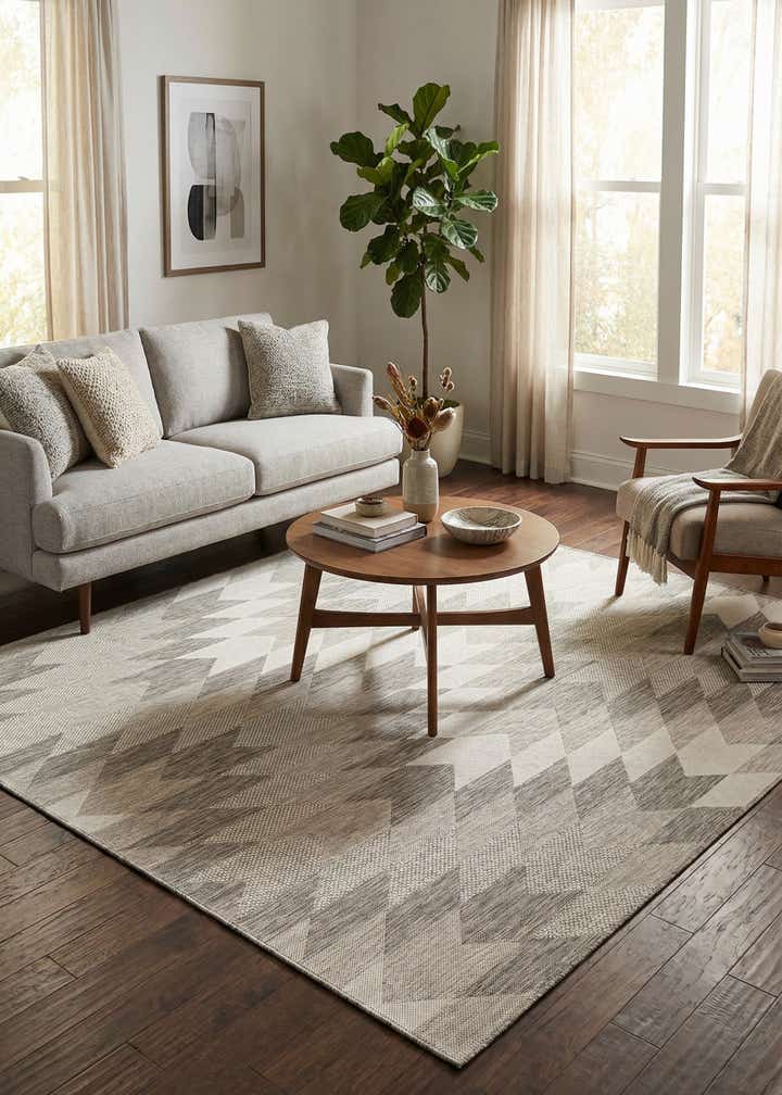 7' 10 x 7' 10 Easy-Clean Modern Indoor / Outdoor Square Rug
