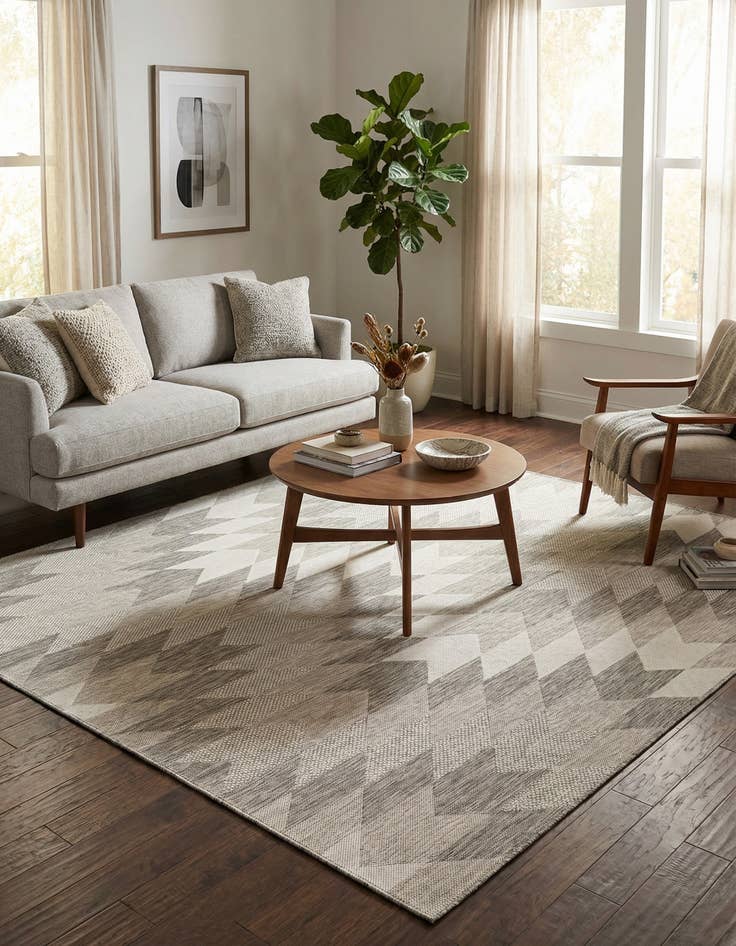 Detail image of 7' 10 x 7' 10 Easy-Clean Modern Indoor / Outdoor Square Rug