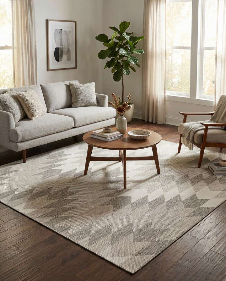 7' 10 x 7' 10 Easy-Clean Modern Indoor / Outdoor Square Rug
