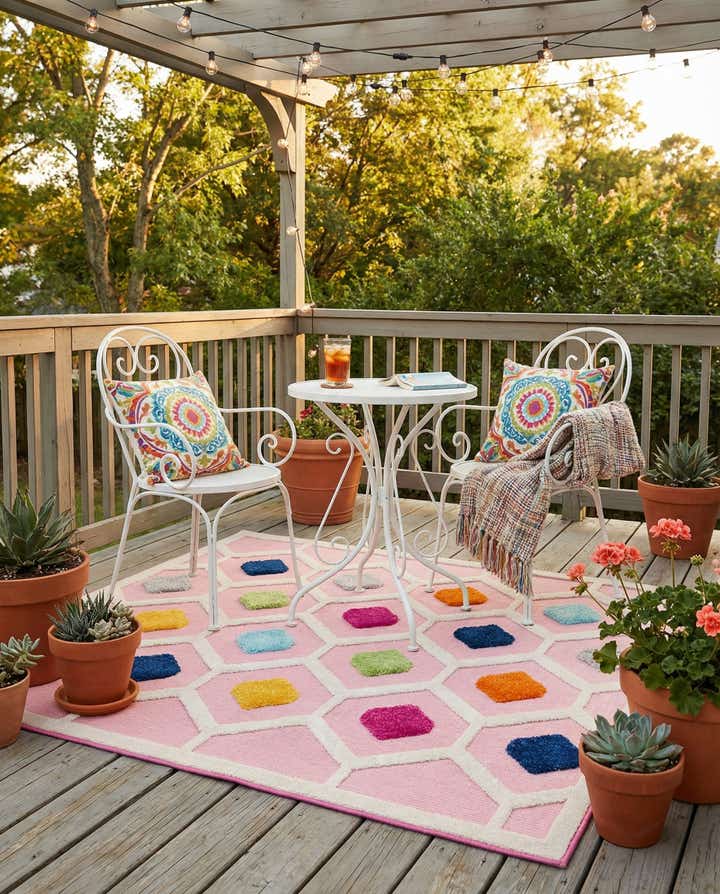 5' 3 x 5' 3 Easy-Clean Aruba Indoor / Outdoor Square Rug