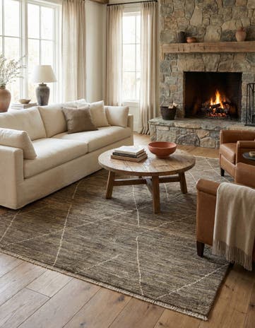 5' x 6' 9 Hand Knotted Moroccan Wool Rug