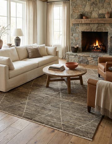 5' x 6' 9 Hand Knotted Moroccan Wool Rug