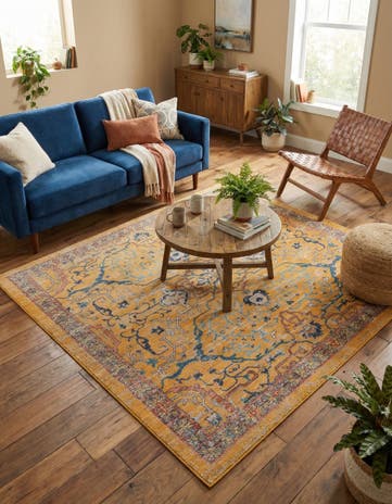 Yellow Lola Square Rug