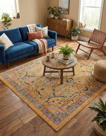 Yellow Lola Square Rug