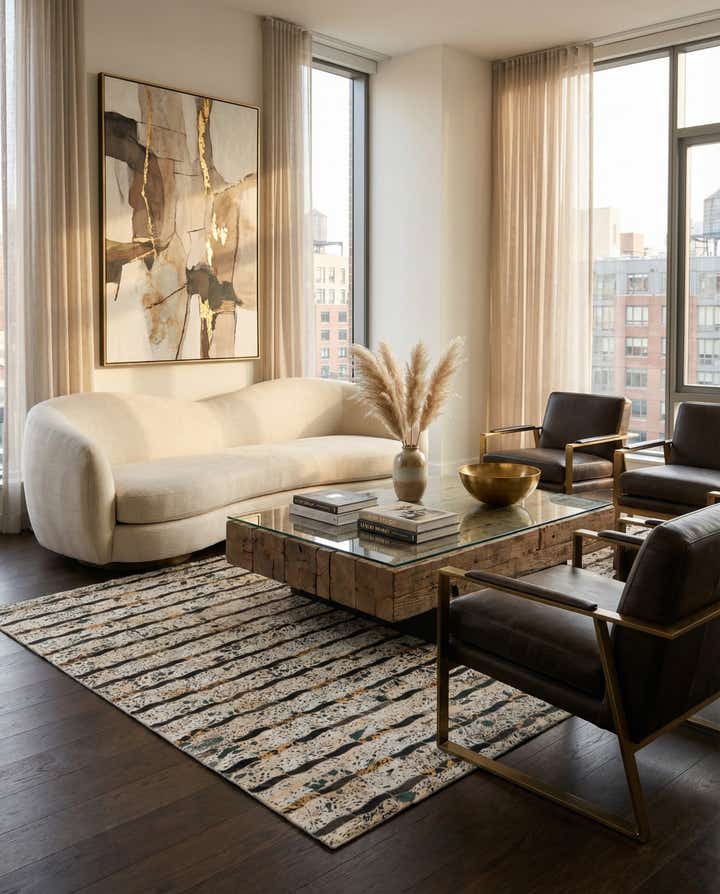 5' x 8' Cowhide Leather Rug