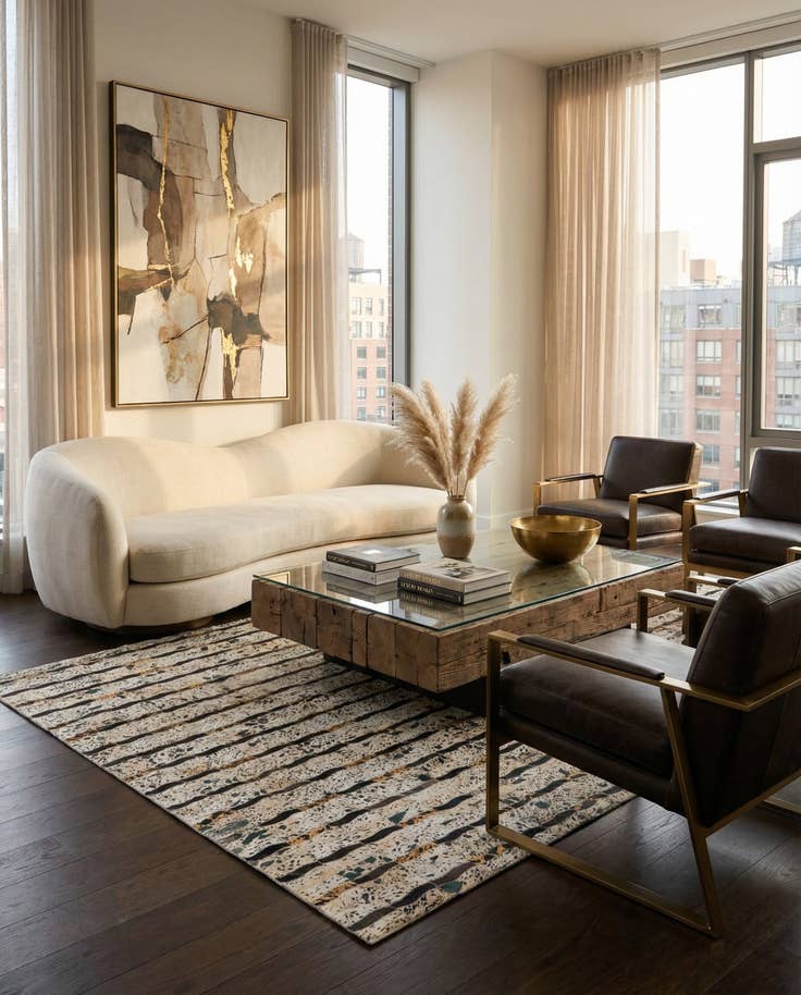 Detail image of 5' x 8' Cowhide Leather Rug