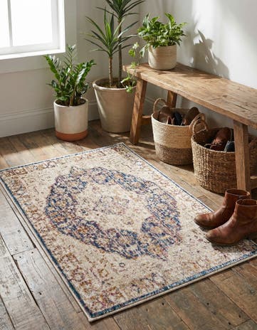 Blue Ivory Deepa Rug