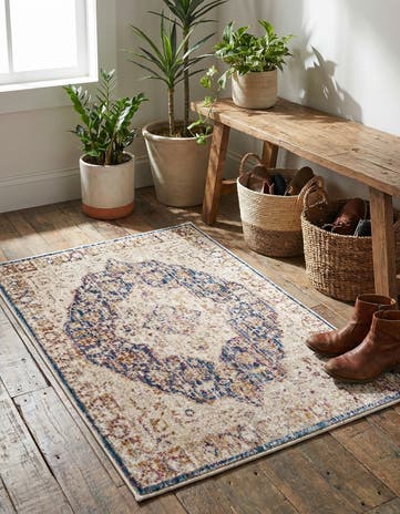 Blue Ivory Deepa Rug