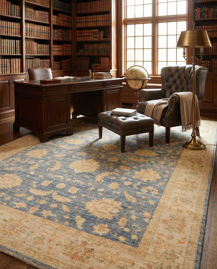 6' 9 x 9' 11 Hand Knotted Peshawar Ziegler Rug