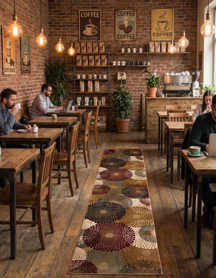 Detail image of 2' 7 x 12' Coffee Shop Runner Rug