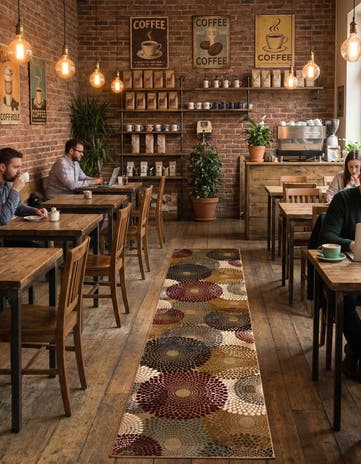 Beige Cafe Runner Rug