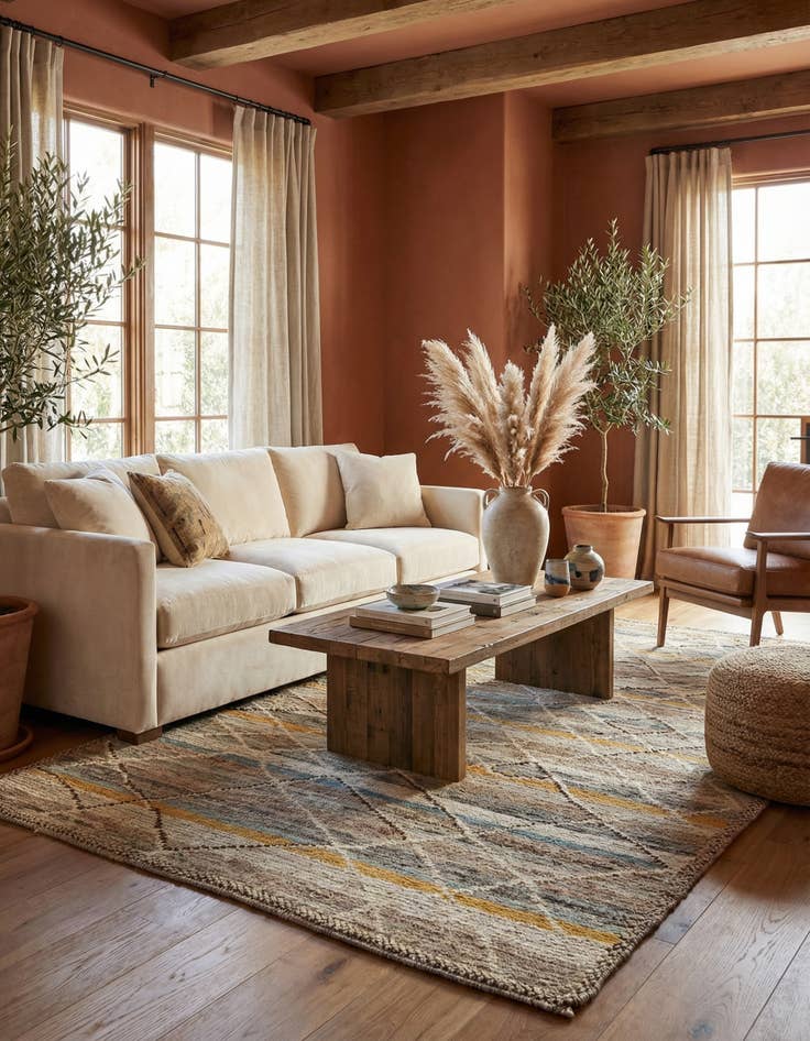 Detail image of 5' 9 x 9' 5  Hand Knotted Moroccan Wool Rug