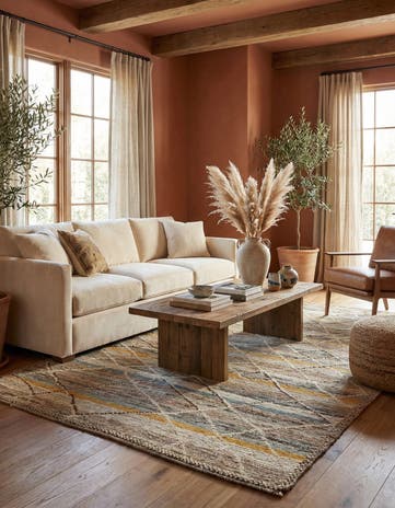 5' 9 x 9' 5 Hand Knotted Moroccan Wool Rug