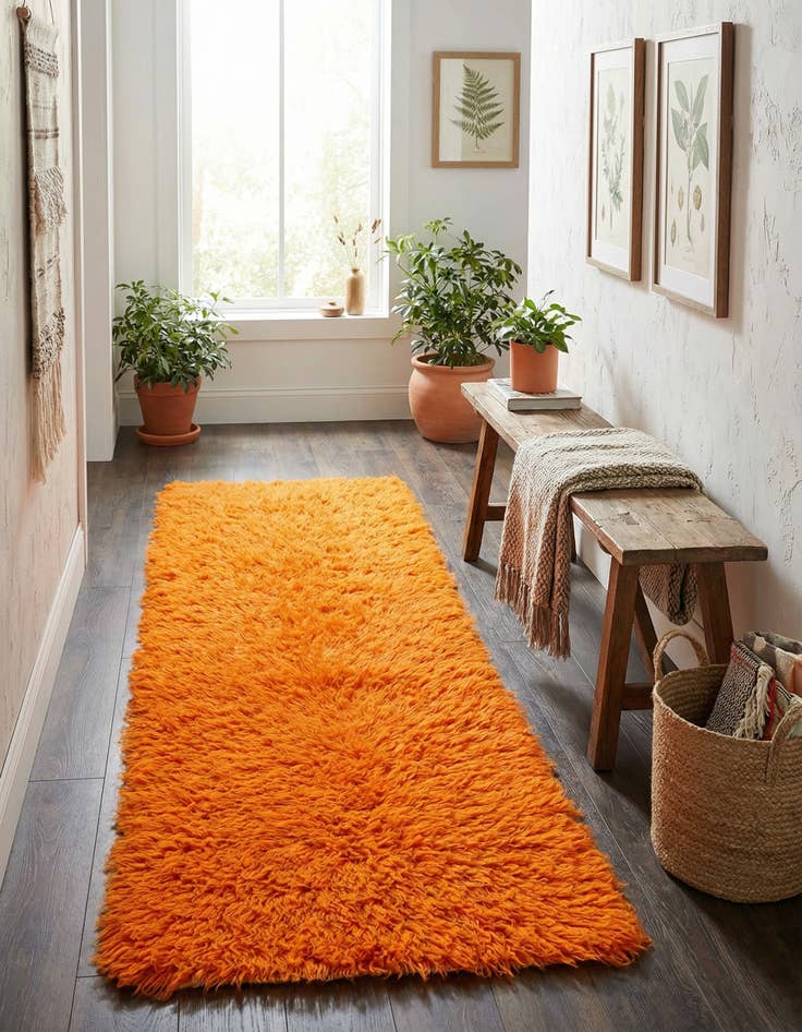 Detail image of 2' 2 x 4' 7  Hand Knotted Moroccan Wool Runner Rug