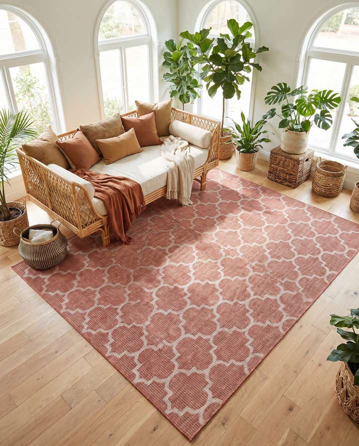9' x 12' Easy-Clean Trellis Indoor / Outdoor Rug