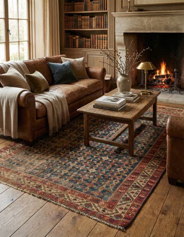 4' 7 x 6' 3 Hand Knotted Kazak Oriental Wool Rug