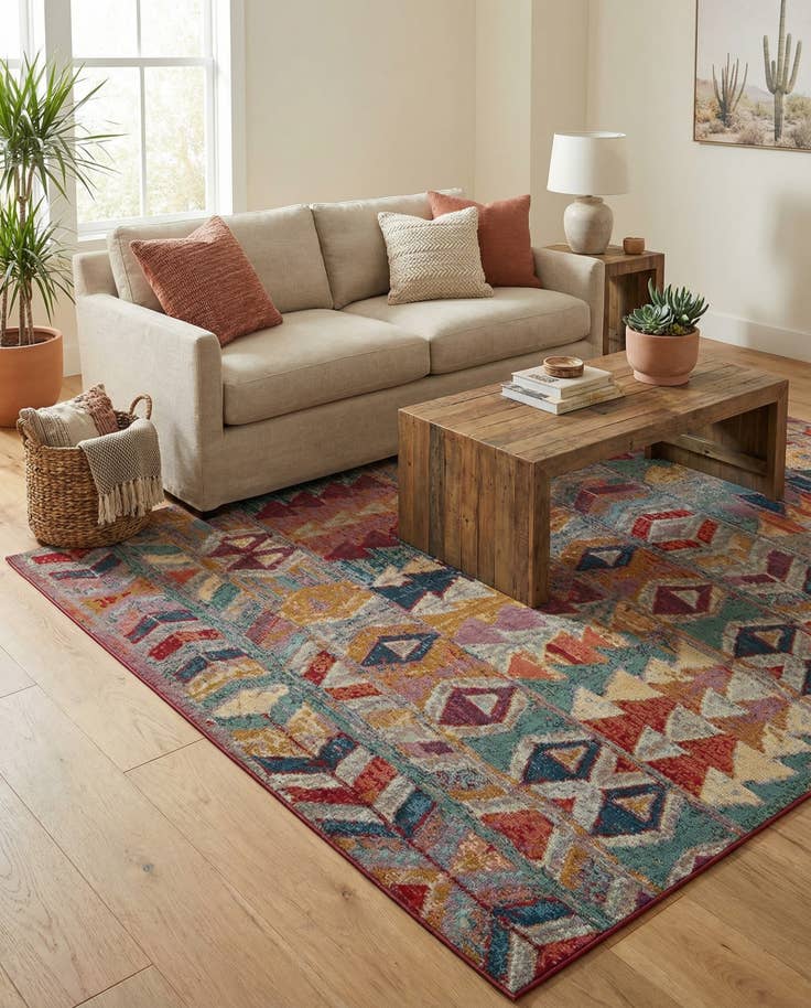 Detail image of 7' x 10' Easy-Clean Modern Indoor / Outdoor Rug