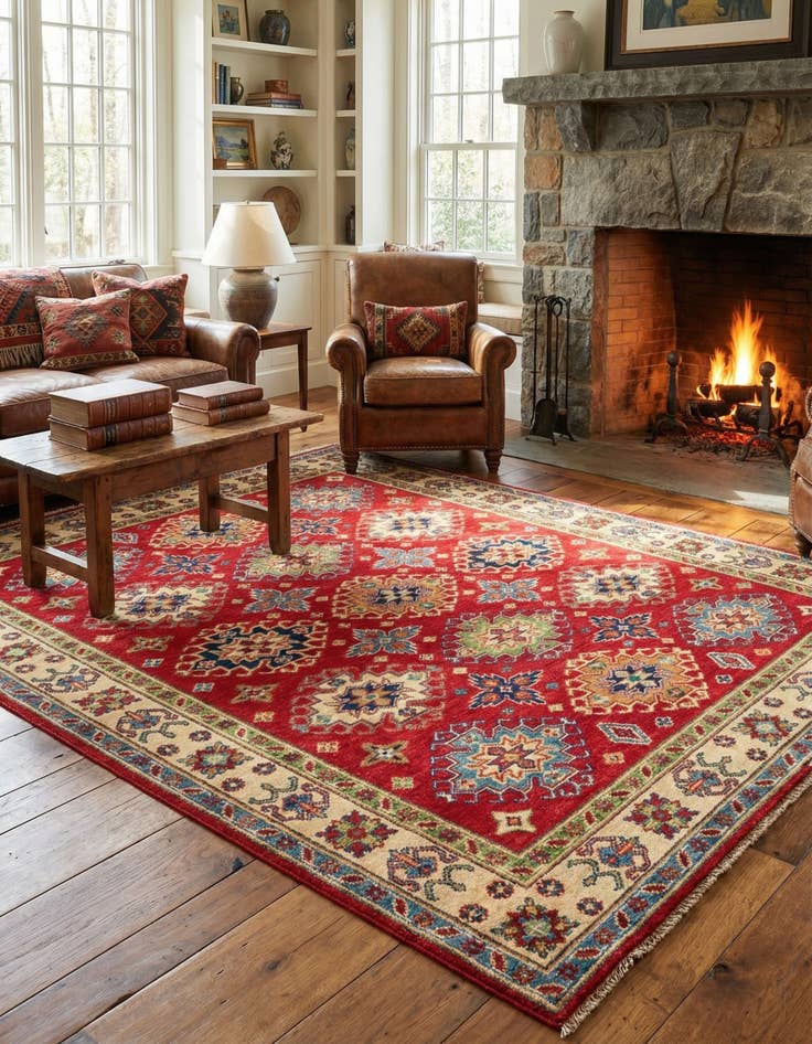 Detail image of  5' 1 x 6' 10  Hand Knotted Kazak Rug