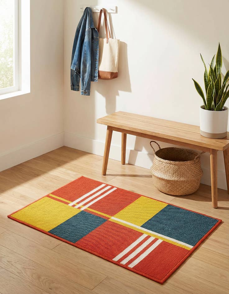 Detail image of  2' x 3'  Washable Modern Indoor / Outdoor Rug