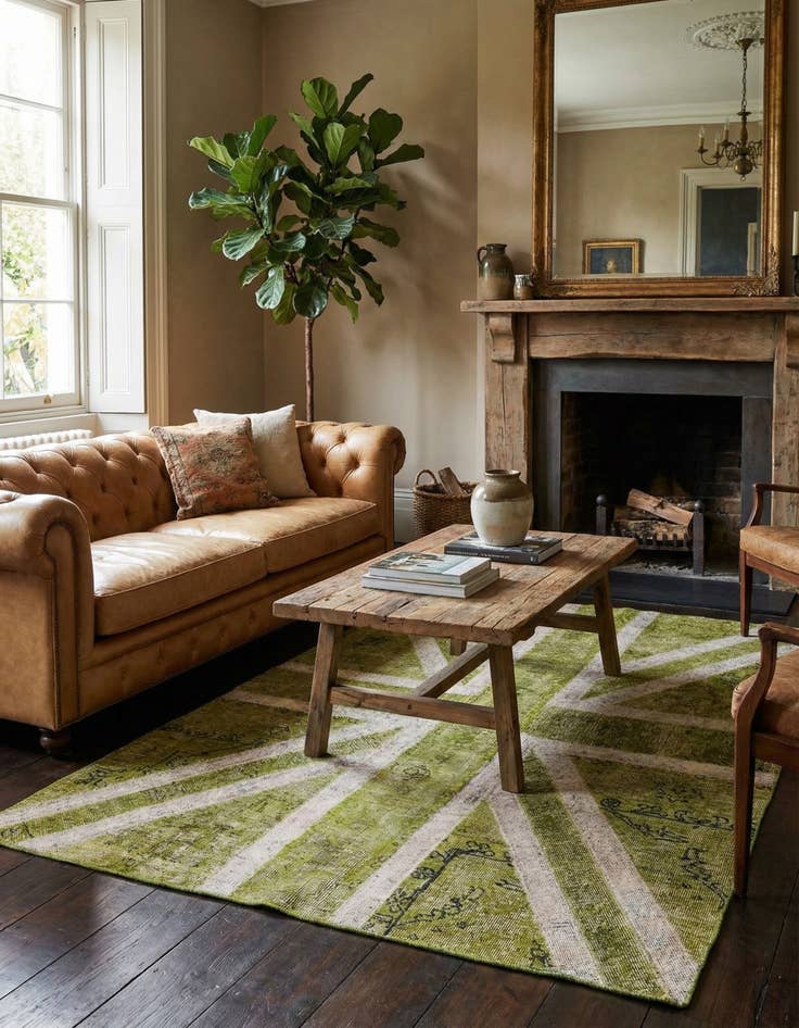 Detail image of 5' x 6' 5  Hand Knotted Ultra Vintage Persian Wool Rug