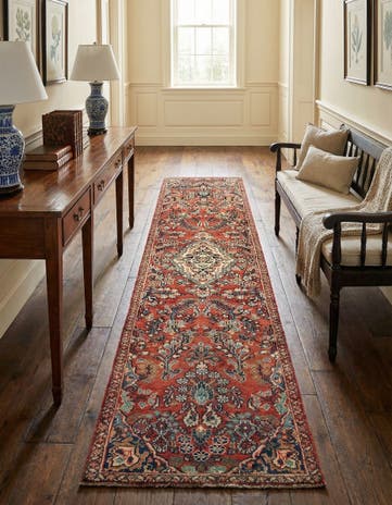 2' 4 x 10' Hamedan Wool Runner Rug